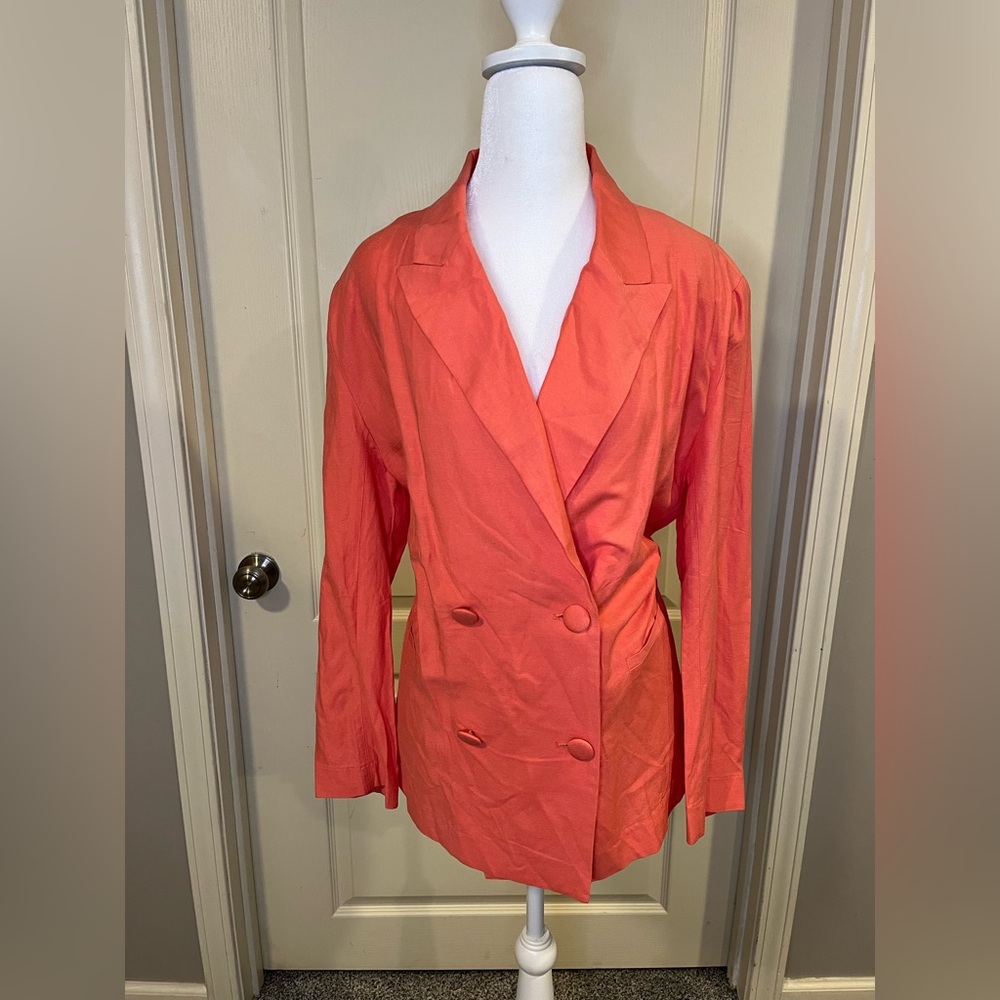 Steve Madden Orange Double-Breasted Blazer - Picture 2 of 8